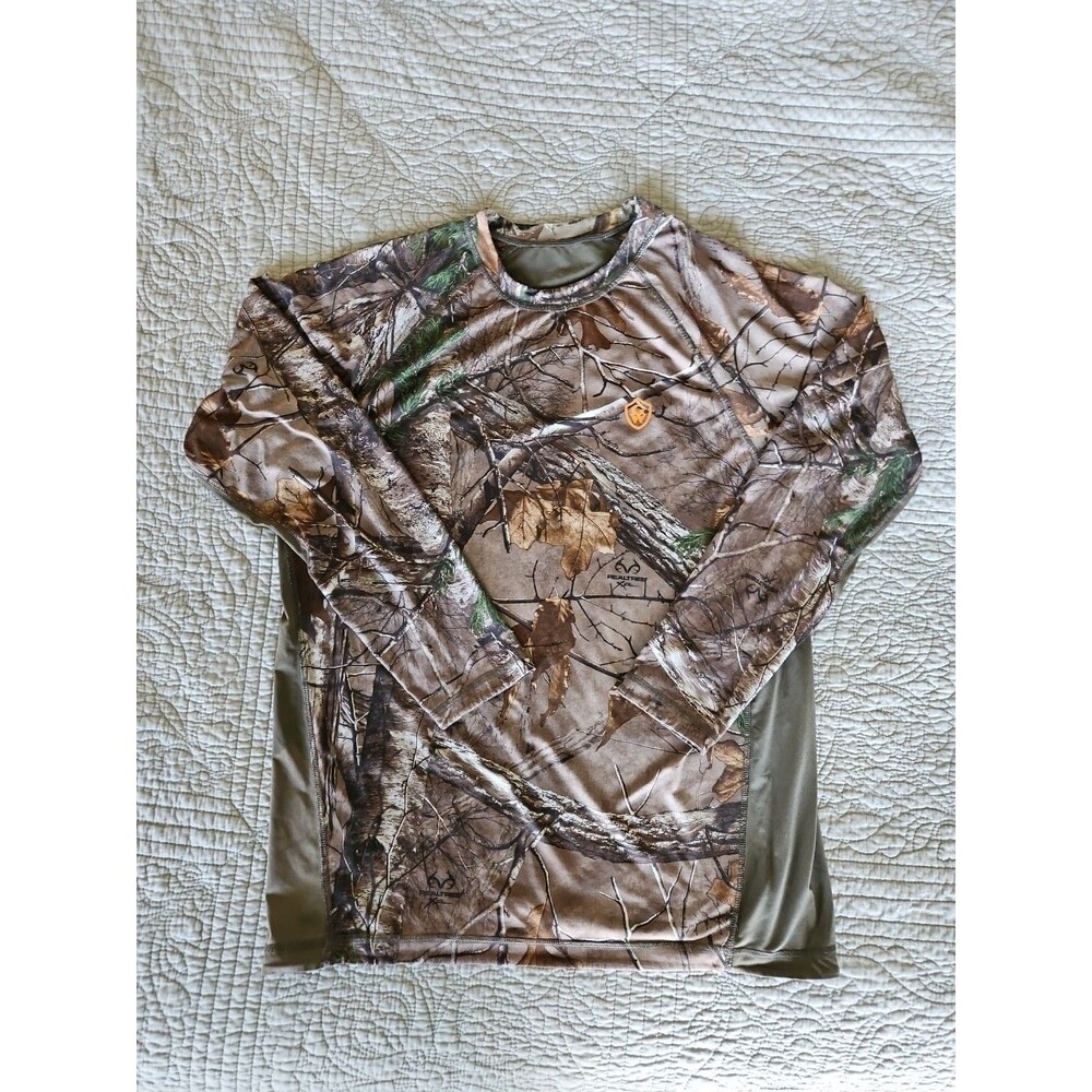 Game Winner Camouflage Long Sleeve Pullover Shirt Size Small Mens